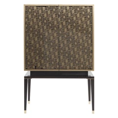 21st Century Tibesti Cabinet in Wood and Polished Brass by Etro Home Interiors