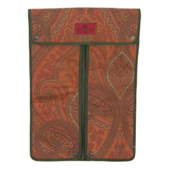 Etro Tie Racks Travel Paisley Canvas Vintage Green Brown