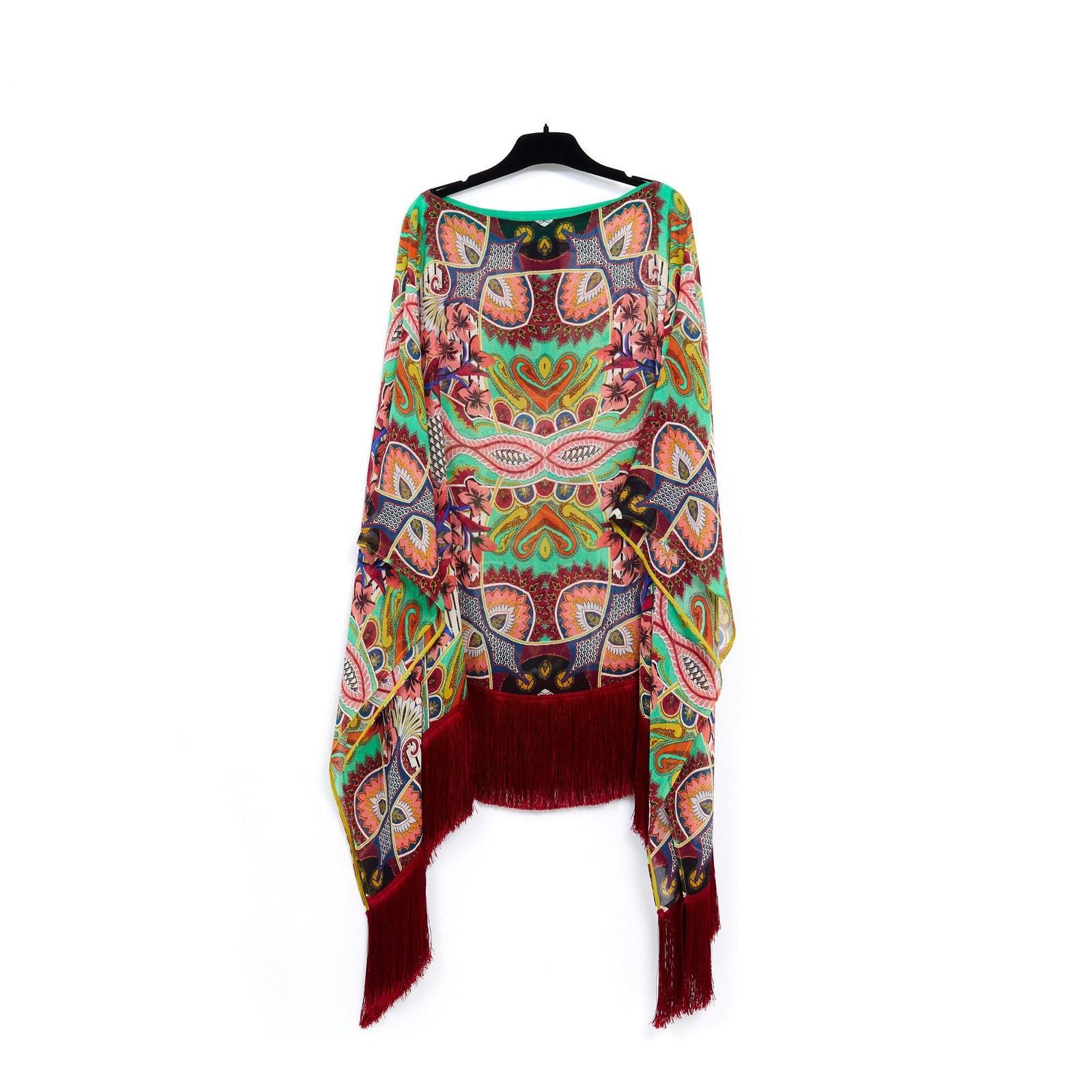 Etro Top Camicetta Kaftano in seta patchwork O/S In condizioni ottime in vendita a PARIS, FR