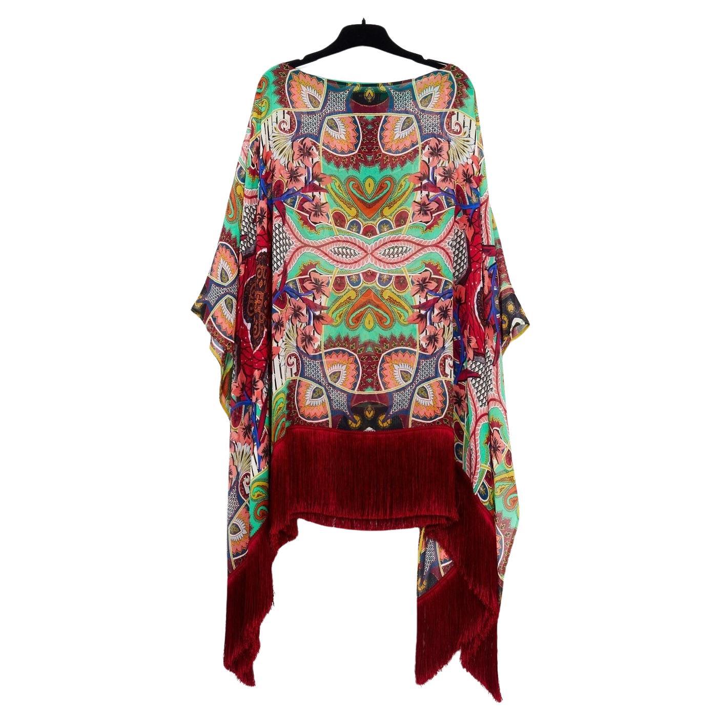 Etro Top Patchwork Silk Kaftan Blouse O/S