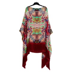 Etro Top Patchwork Silk Kaftan Blouse O/S