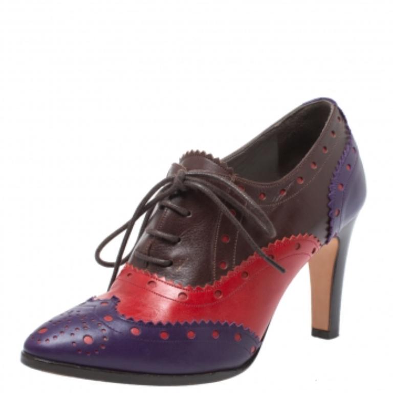 These ankle booties from Etro are truly unique and perfect for a fashion enthusiast like you. They come crafted from brogue leather and feature lace-ups on the vamps. They are equipped with comfortable leather-lined insoles and elevated on 9 cm