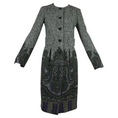 Manteau Etro en Tweed à motifs Paisley Sz 42