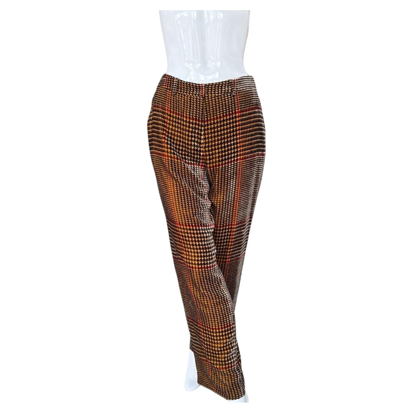 ETRO Velvet Houndstooth Wide Leg Trouser