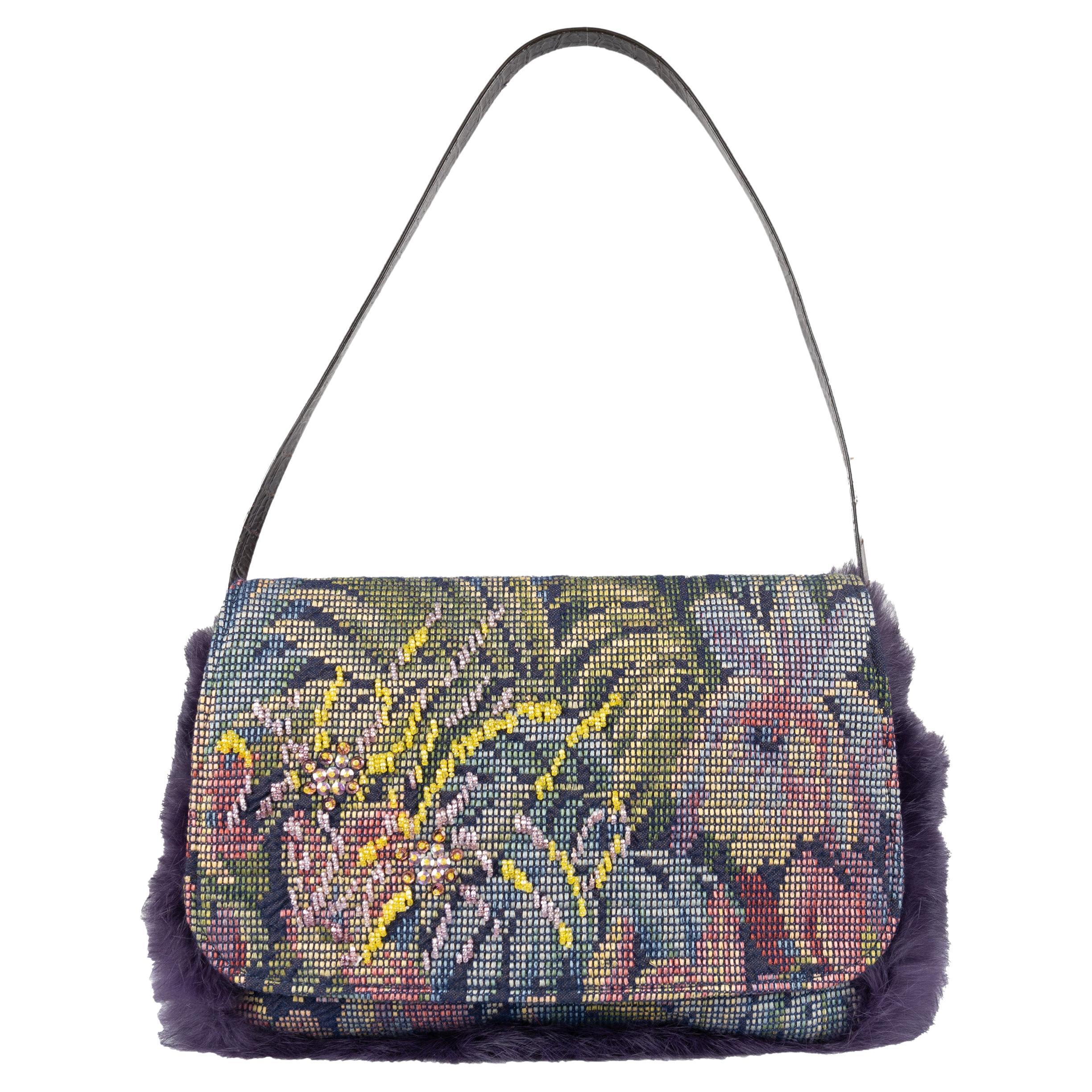 Etro Vintage Embroidered Handbag - '00s For Sale
