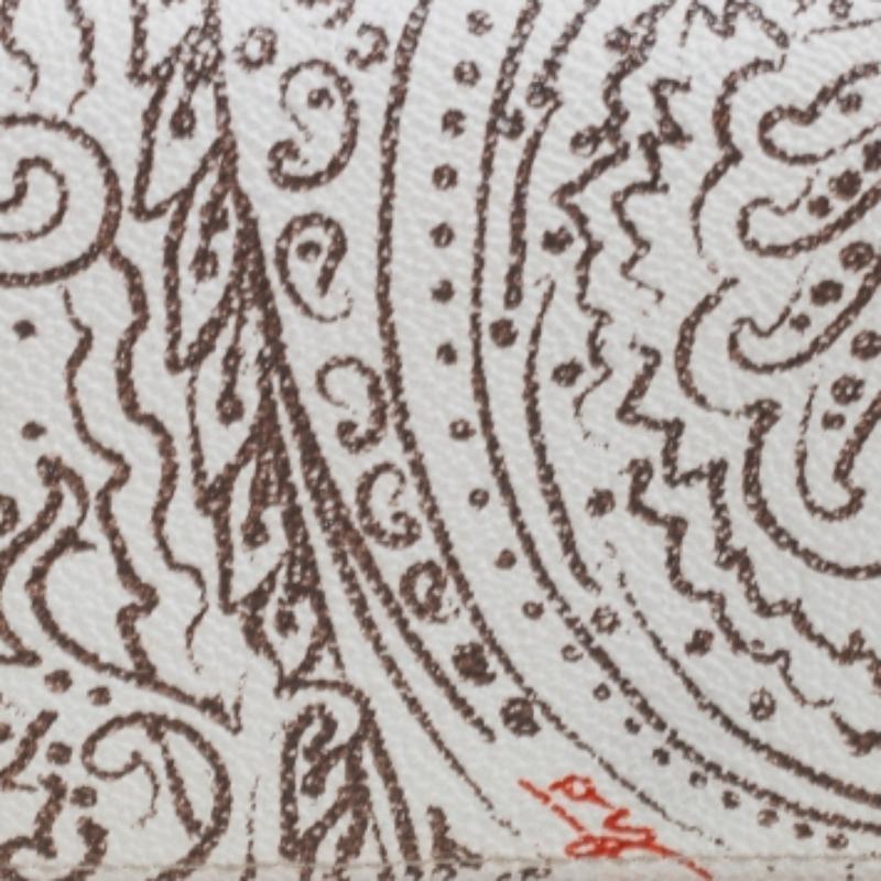 Women's Etro White/Brown Paisley Print Coated Canvas Continental Wallet For Sale
