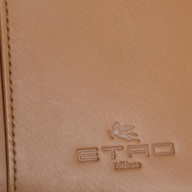 Etro White/Brown Paisley Print Coated Canvas Continental Wallet For Sale 1