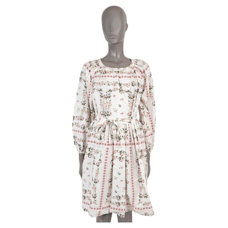 white christmas dresses Etro Flounced Cotton Dress 40 / Beige