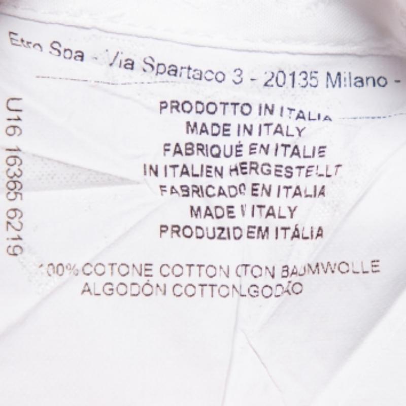 Etro White Paisley Pattern Cotton Button Front Shirt L In Good Condition For Sale In Dubai, Al Qouz 2
