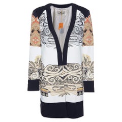 Etro Abrigo corto de crepé estampado Paisley blanco M