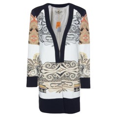 Etro White Paisley Print Crepe Short Coat M