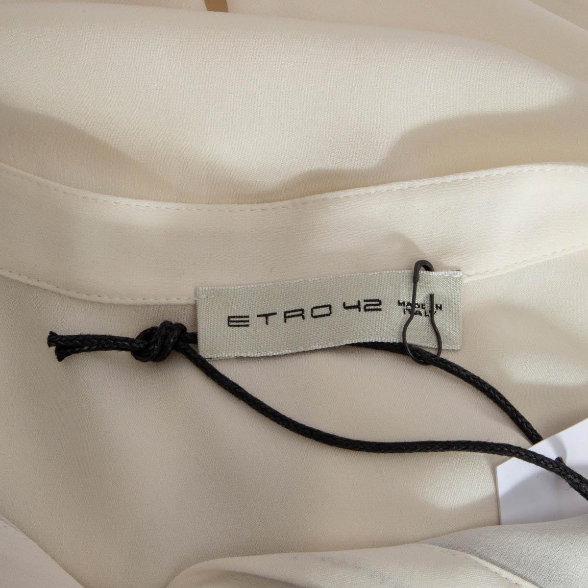 ETRO white silk SEMI SHEER LACE TRIM Blouse Shirt 42 M For Sale 2