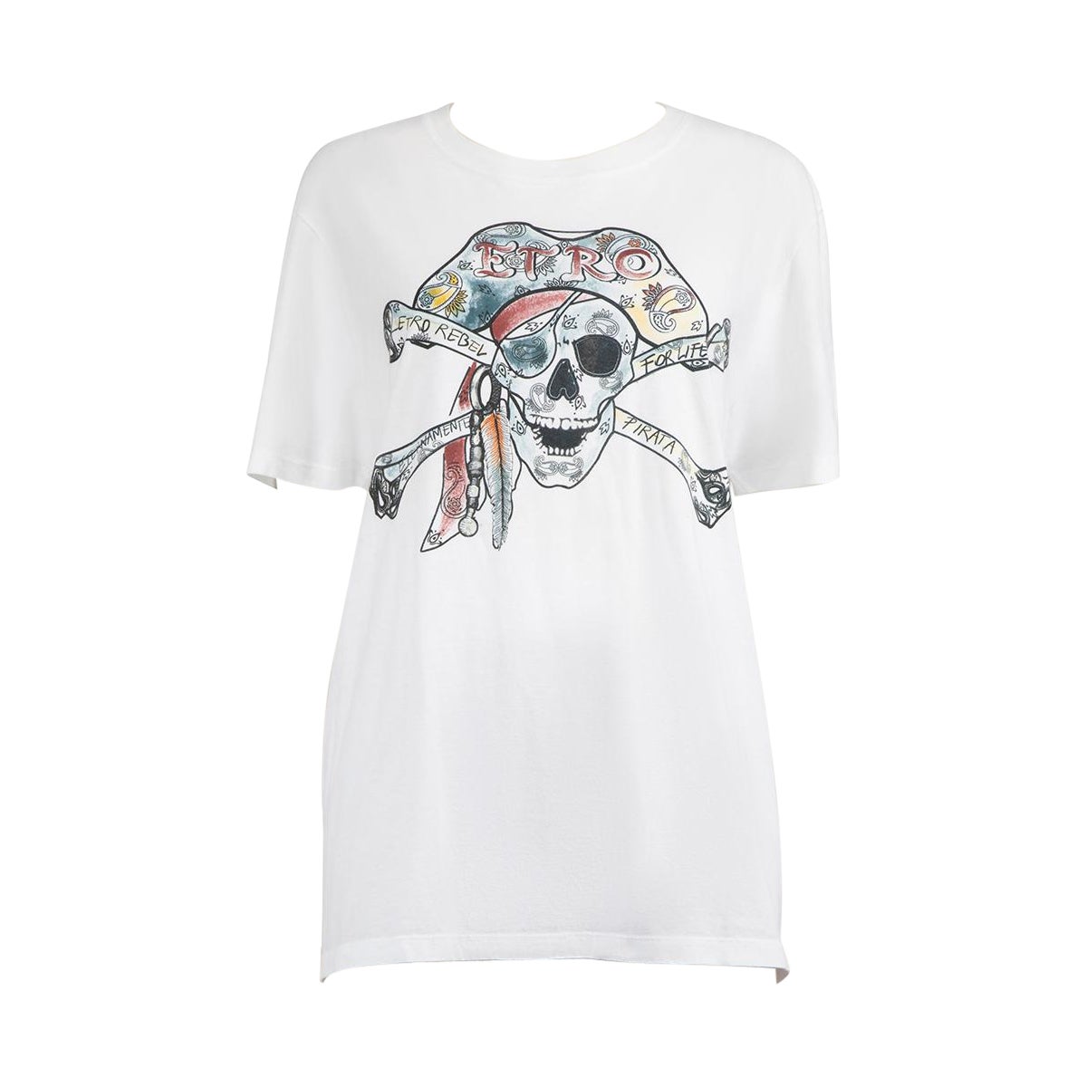 Etro - T-shirt imprimé crâne blanc - Taille L en vente