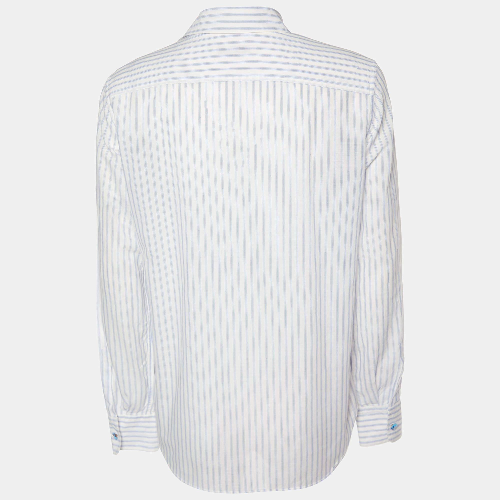 Shirts are an indispensable part of a wardrobe so this brand brings you a creation that is both versatile and stylish. It has been tailored from quality material in a versatile shade. The shirt is detailed with signature elements and a comfortable