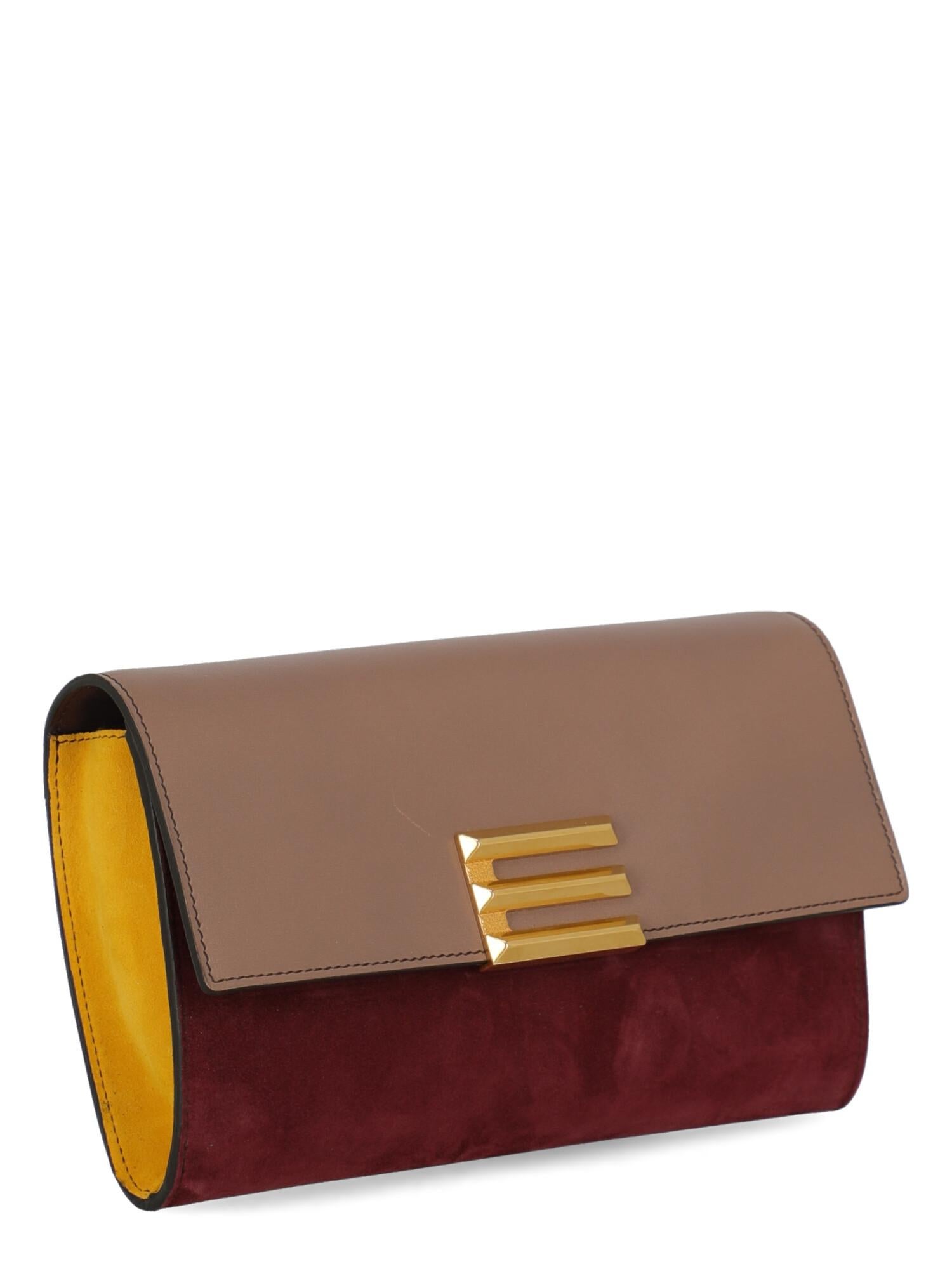 Brown Etro Woman Shoulder bag Burgundy Leather For Sale