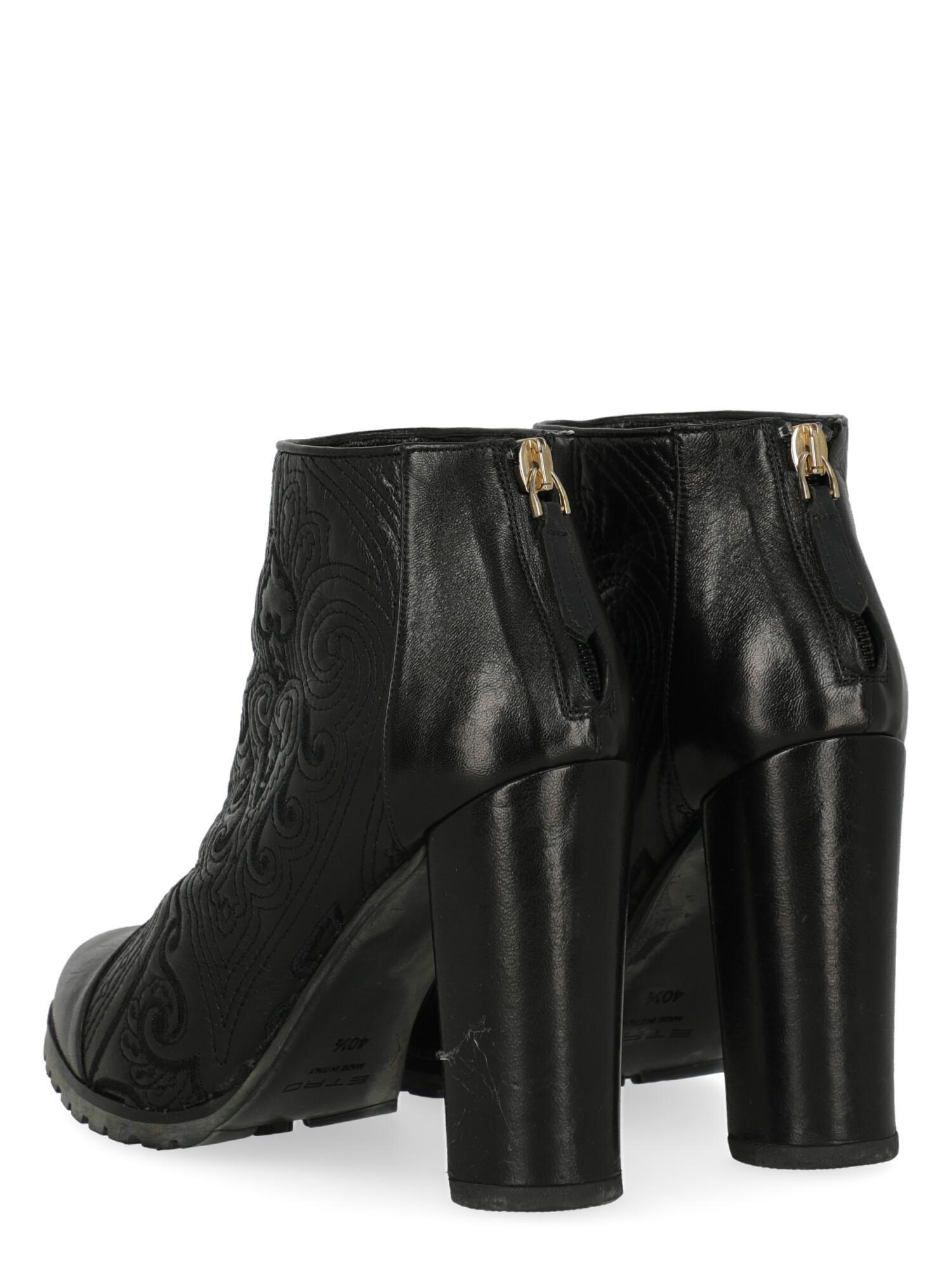 Etro Women Ankle boots Black Leather EU 40.5 In Good Condition For Sale In Milan, IT