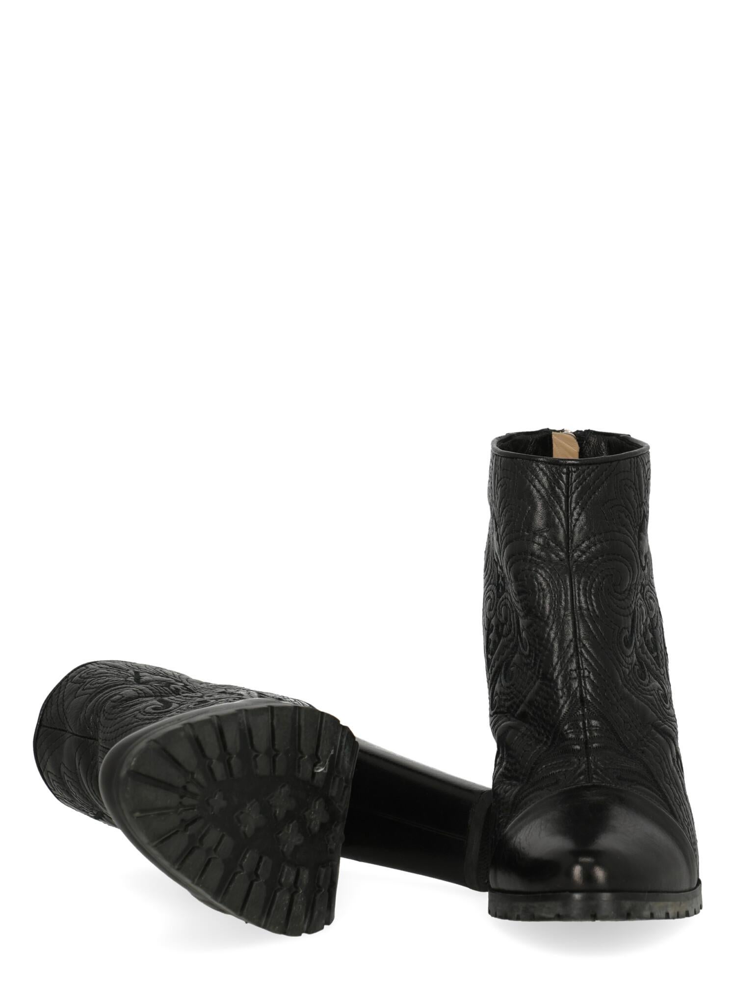 Women's Etro Women Ankle boots Black Leather EU 40.5 For Sale