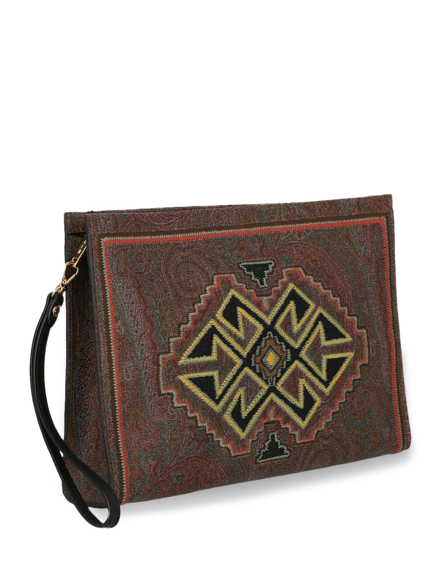 Etro Women Handbags Brown, Multicolor, Red Synthetic Fibers  In Fair Condition For Sale In Milan, IT