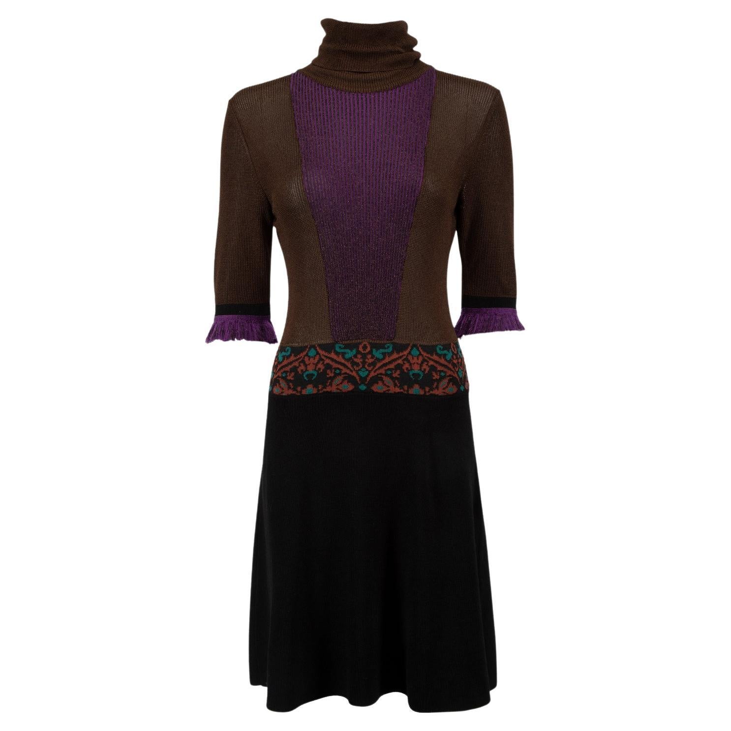 Etro Women's Knitted Turtleneck Mini Dress For Sale