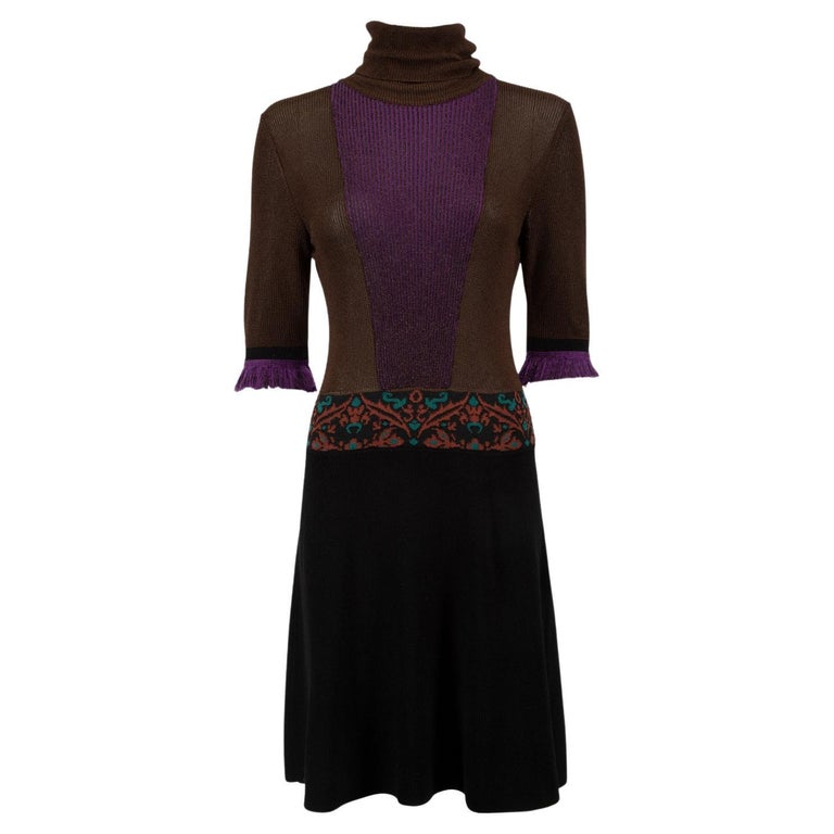 Etro Women's Knitted Turtleneck Mini Dress For Sale at 1stDibs