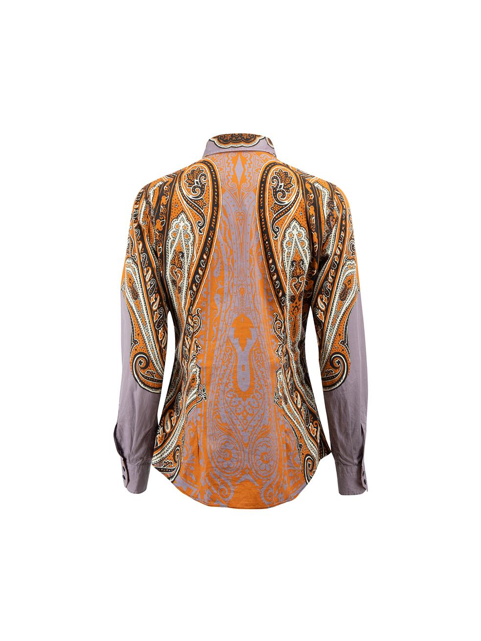 Etro Women's Paisley Print Long Sleeves Shirt In Good Condition In London, GB