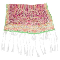 Sciarpa Etro da donna in seta con stampa Paisley e dettaglio frange