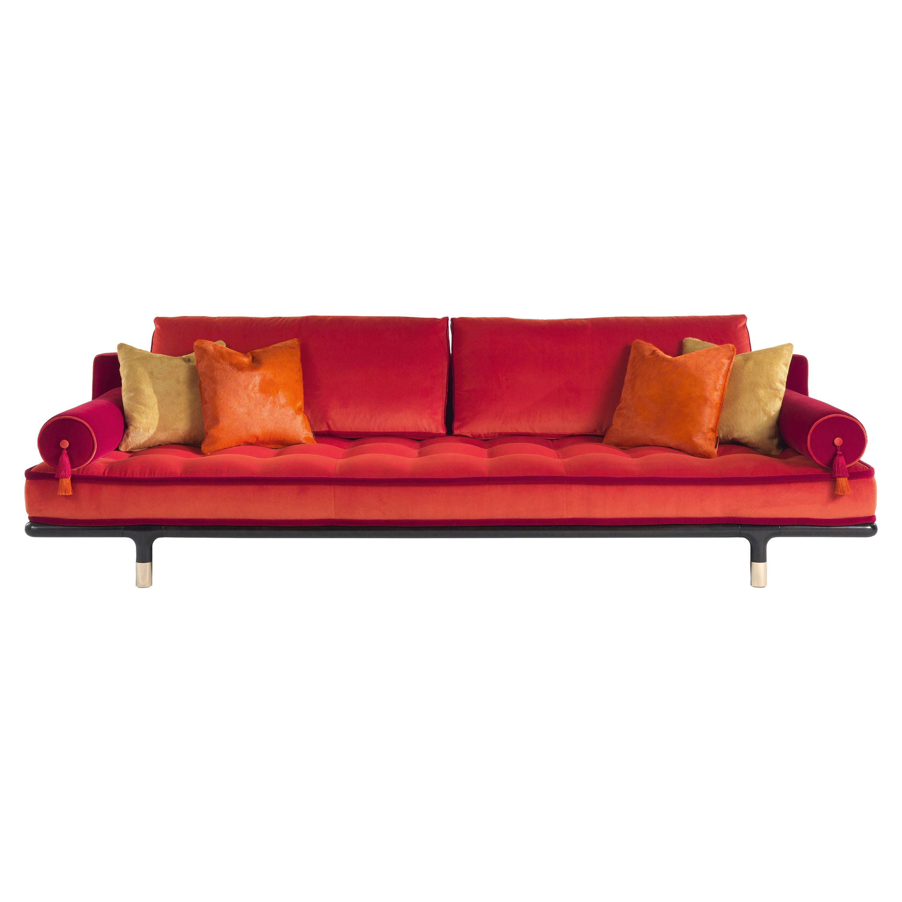 21st Century Woodstock 4-Seater Sofa in Velvet by Etro Home Interiors For Sale