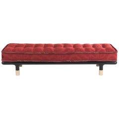 Etro Home Interiors Woodstock Bench in Red Fabric and Wood