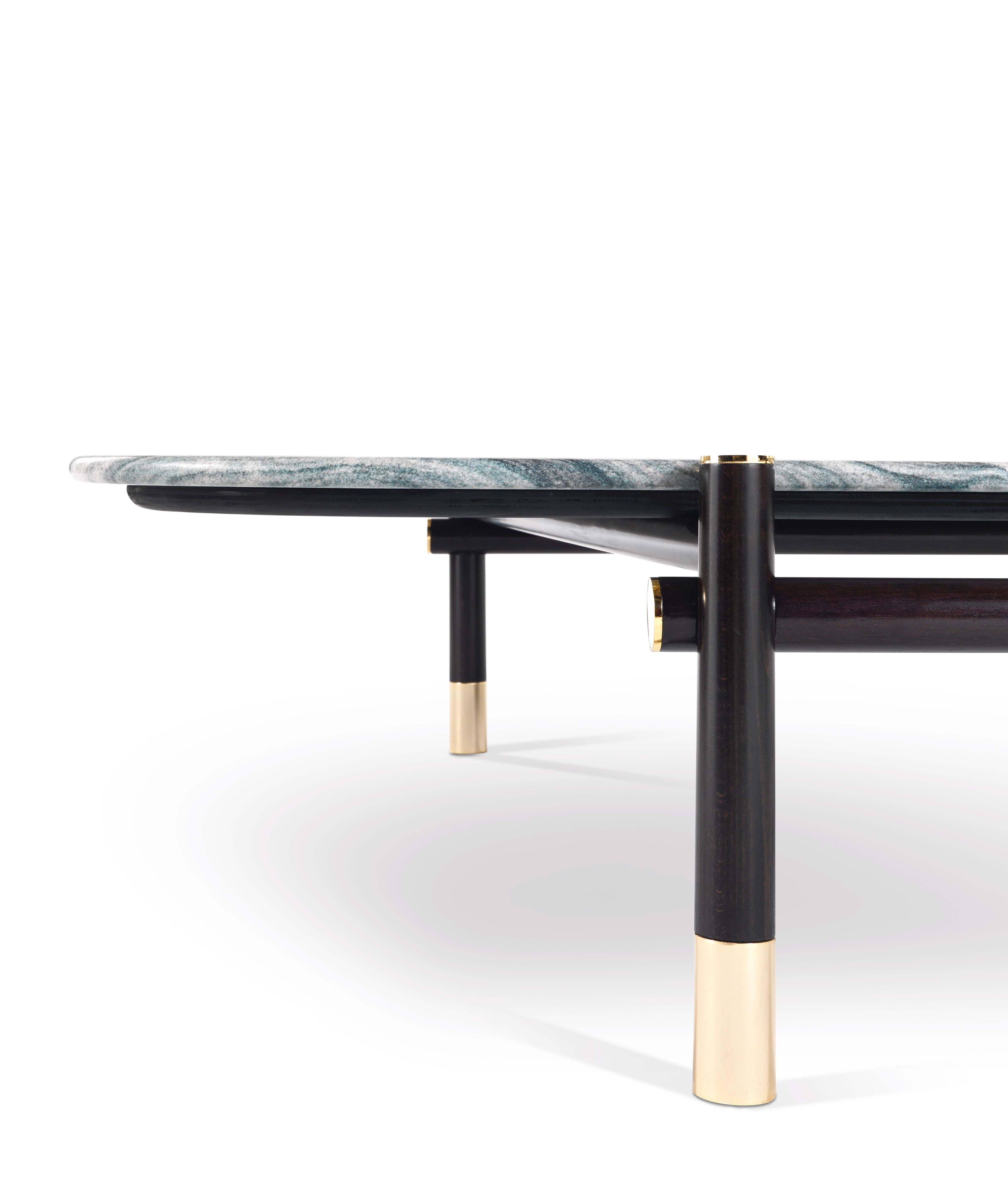 Modern 21st Century Woodstock Central Table in Wood and Marble by Etro Home Interiors For Sale