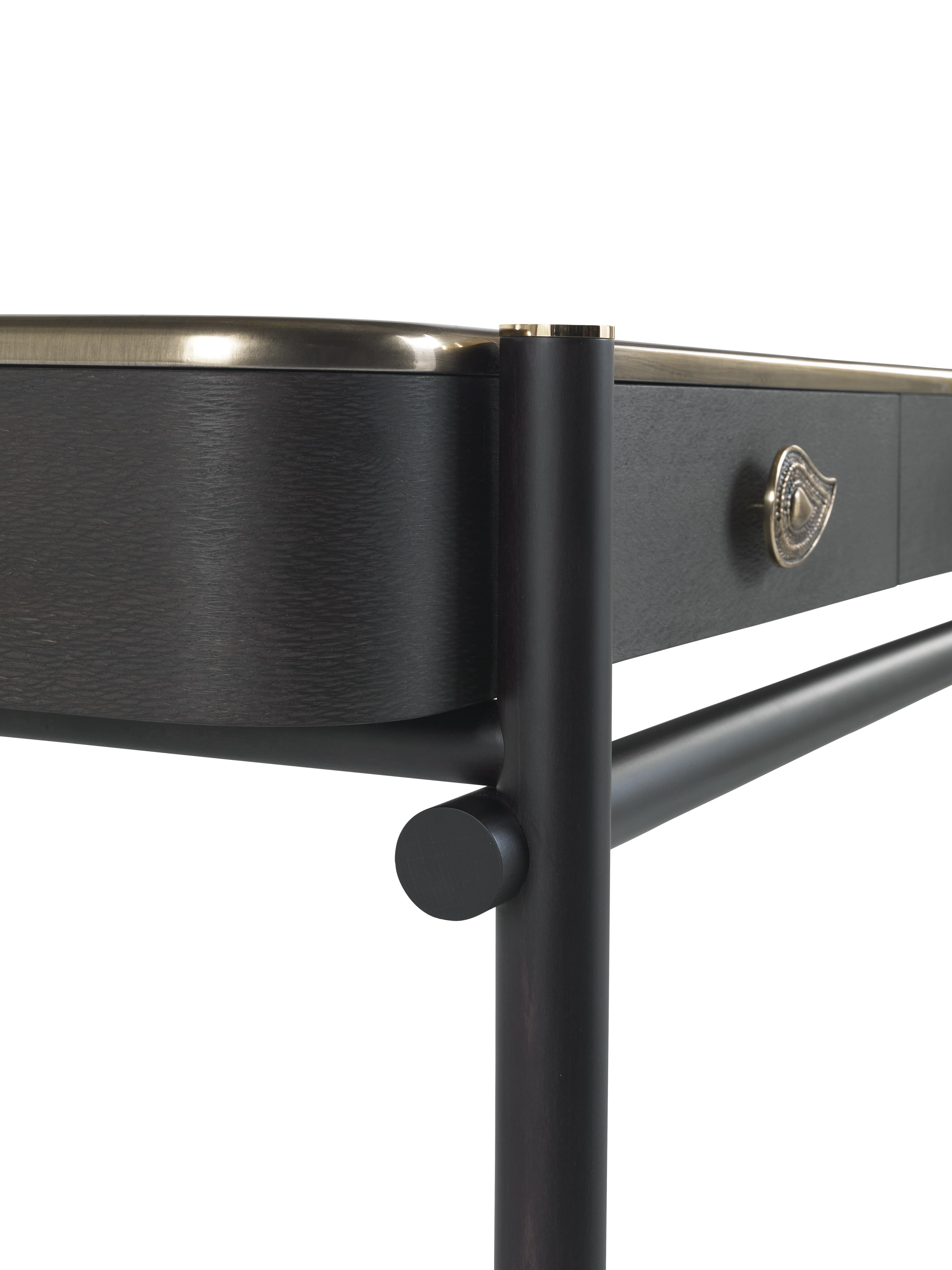 Woodstock-Schminktisch aus Holz und Messing des 21. Jahrhunderts von Etro Home Interiors (Moderne) im Angebot