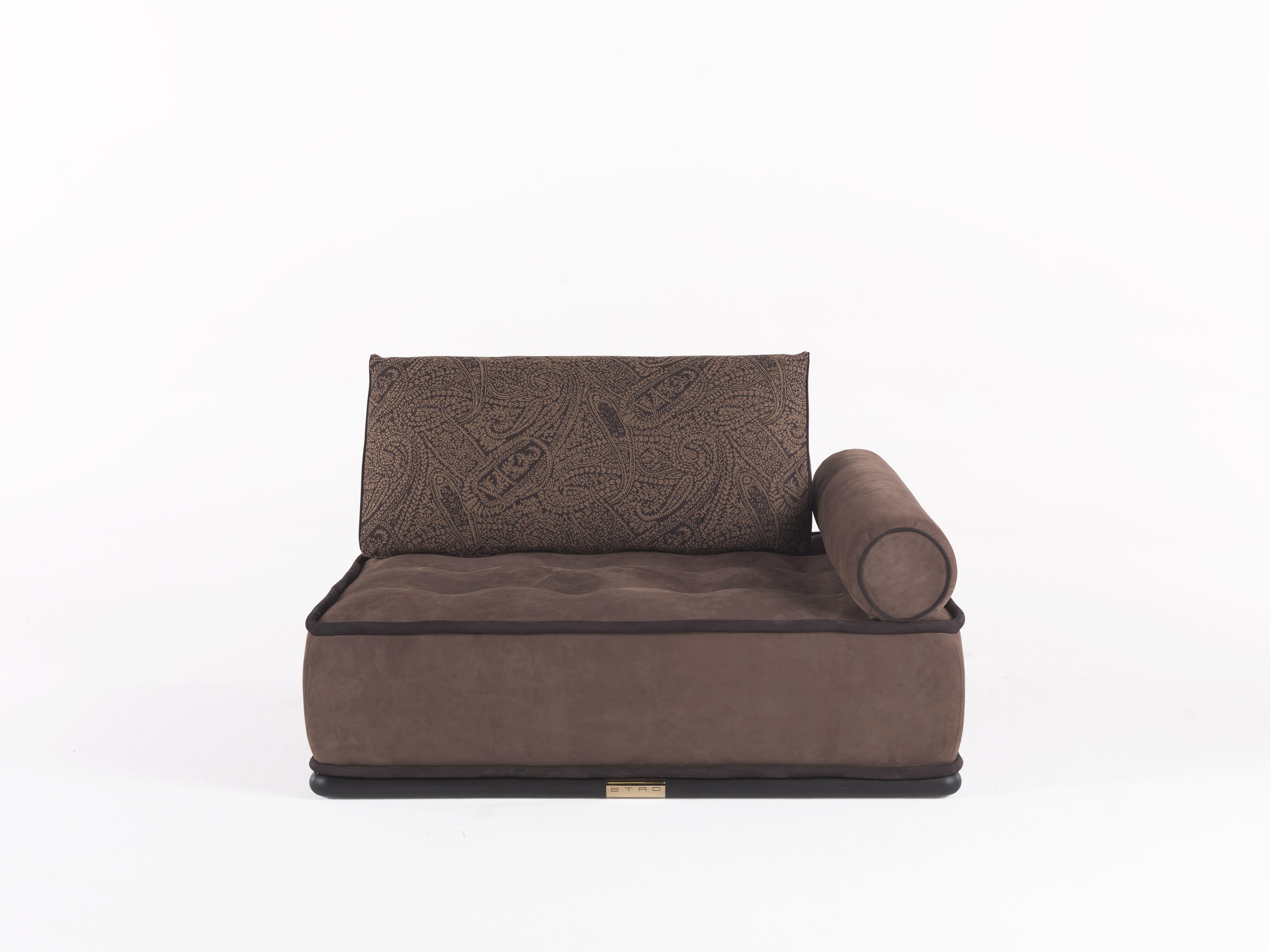 Italian 21st Century Woodstock.2 Modular Sofa in Leather by Etro Home Interiors For Sale