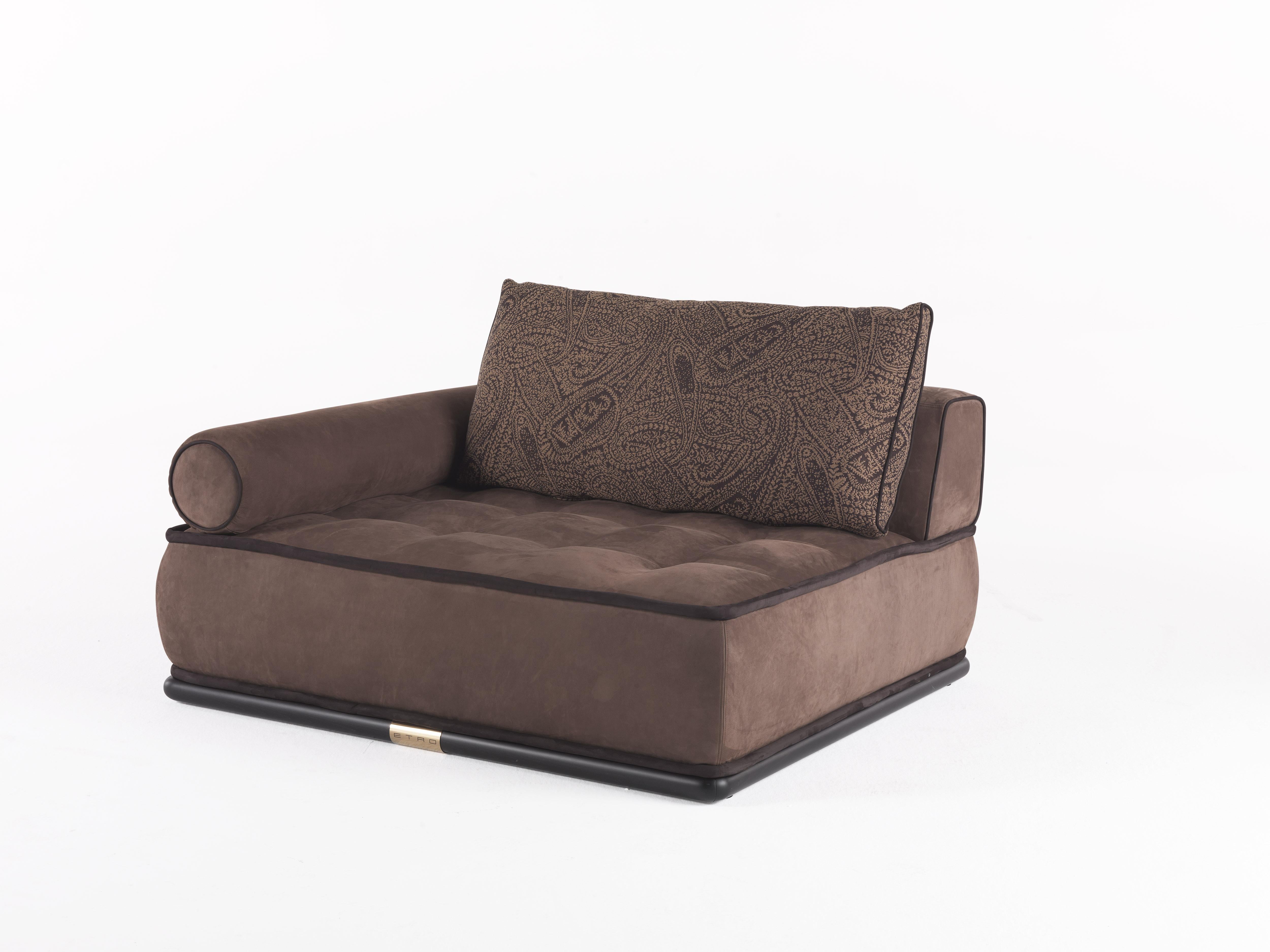 21st Century Woodstock.2 Modular Sofa in Leather by Etro Home Interiors In New Condition For Sale In Cantù, Lombardia