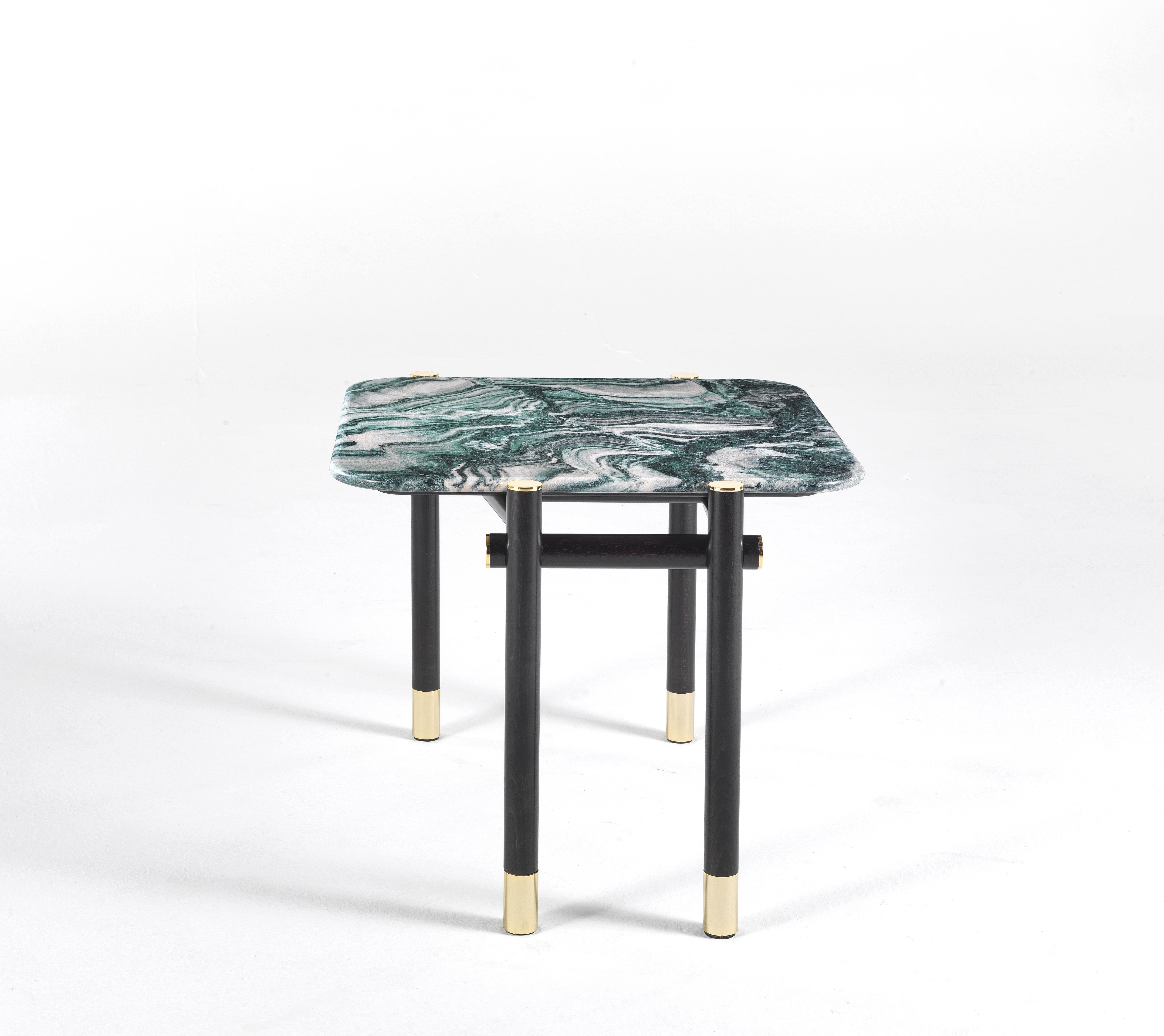 Moderne Petite table Woodstock du 21e siècle en marbre et bois par Etro Home Interiors en vente