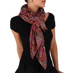 Etro Wool & Silk Blend Paisley Print Scarf