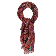 Etro Wool & Silk Blend Paisley Print Scarf