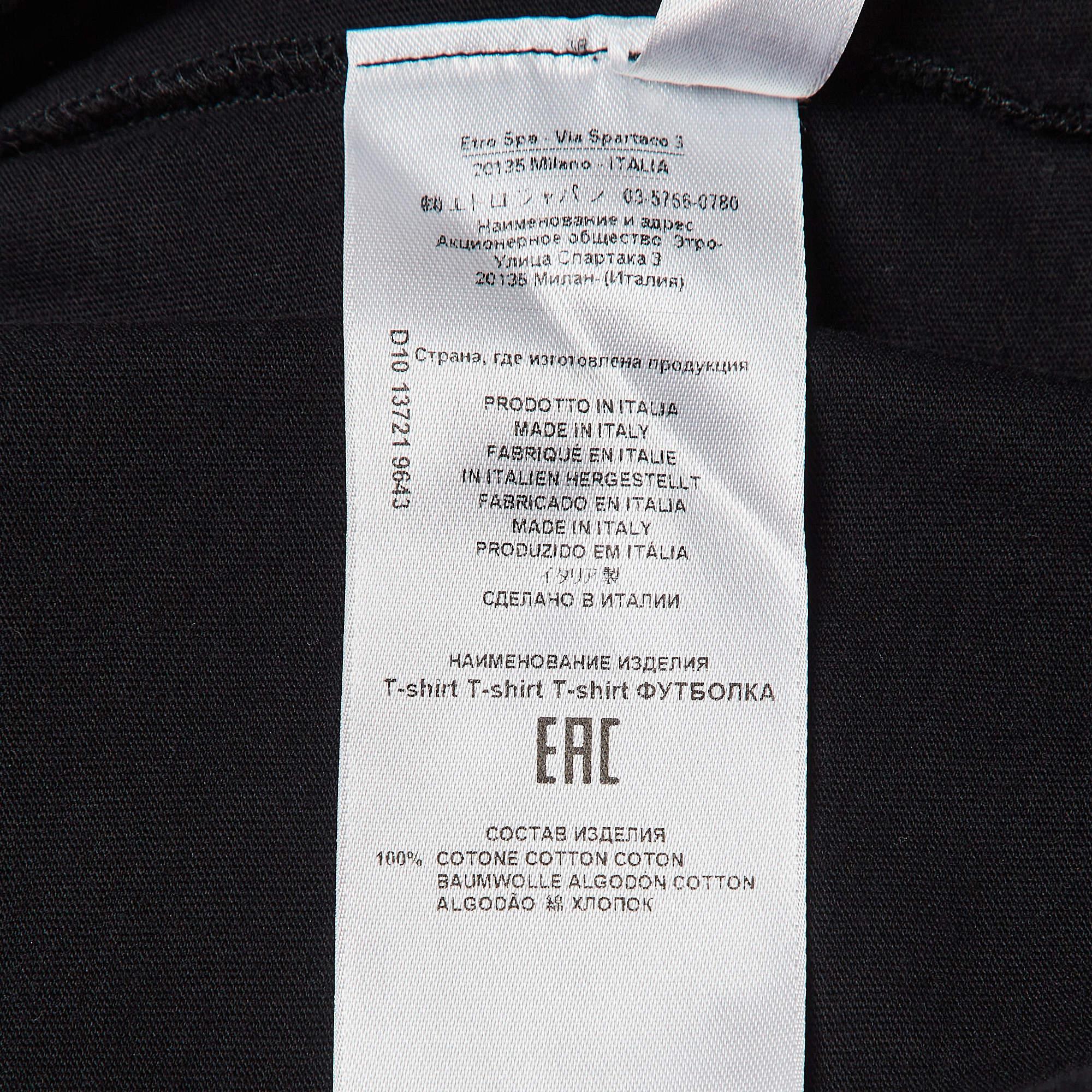 Etro x Tom and Jerry Black Print Cotton Knit T-Shirt XS For Sale 1