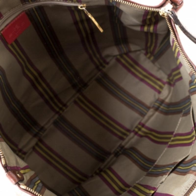 Etro Gelb/Braun Ombre Paisley geprägte Leder Zip Tote im Angebot 2
