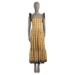 ETRO yellow cotton 2023 APPLE & PAISLEY RUFFLED MAXI Dress S