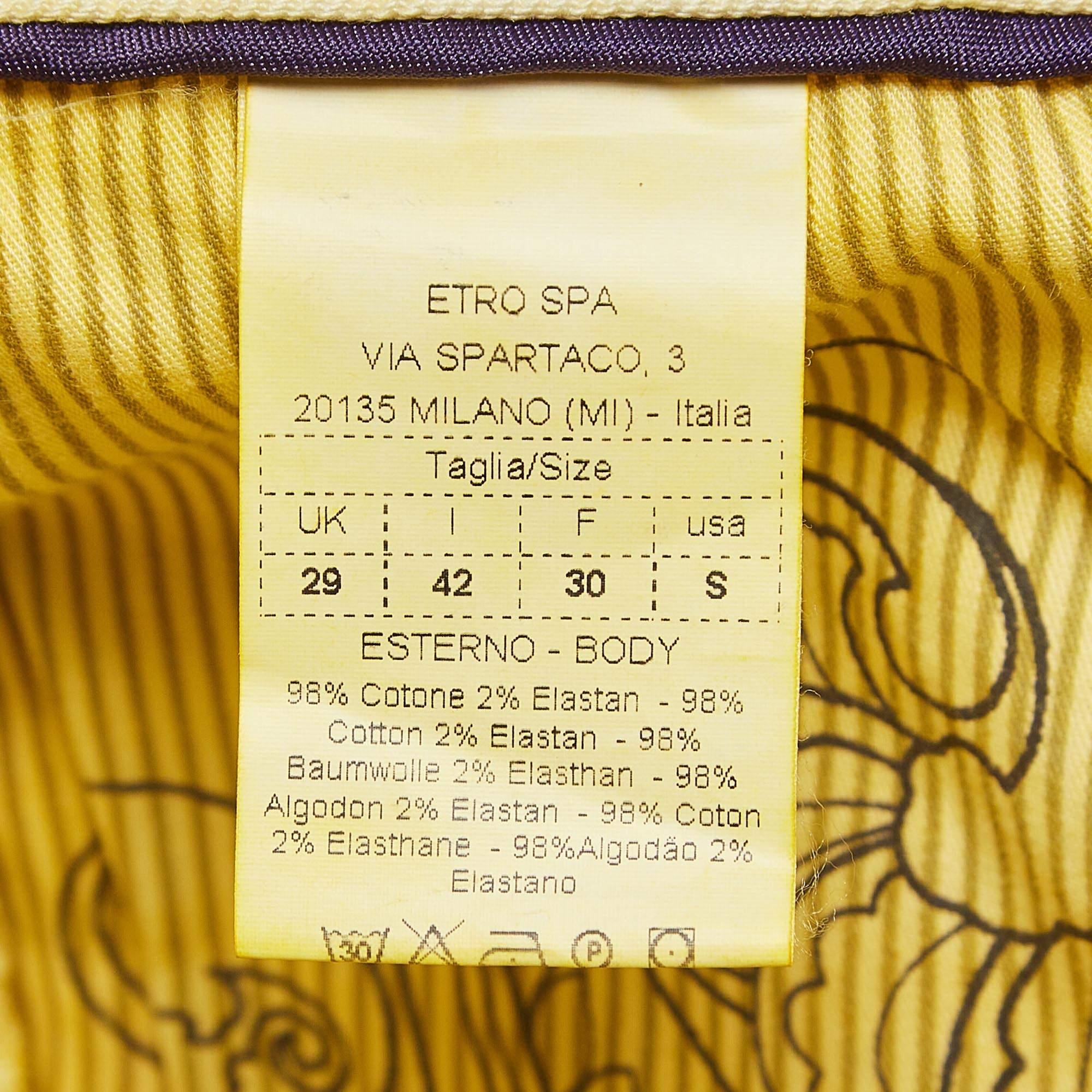 Etro Jeans Slim Fit in denim giallo M Vita 29