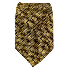ETRO Yellow Navy Woven Silk Tie