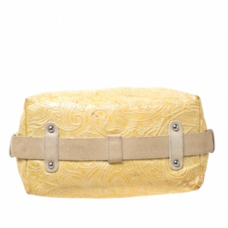 Etro Bolso de charol estampado Paisley amarillo en venta 2
