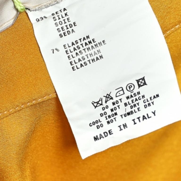 Etro Yellow Silk, Satin And Pleated Crepe Trim Skirt S Pour femmes en vente