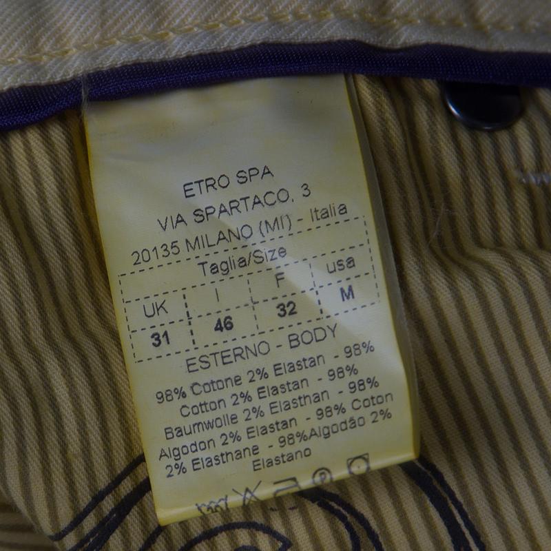 Etro Yellow Washed Effect Straight Fit Jeans S 1