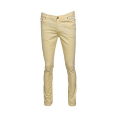 Etro Yellow Washed Effect Straight Fit Jeans S