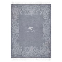 Etro Yotei Wool Throw Blanket, Gray, Italy