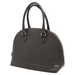 Etro Zipped Dome Top Handle Bag in Olive Leather