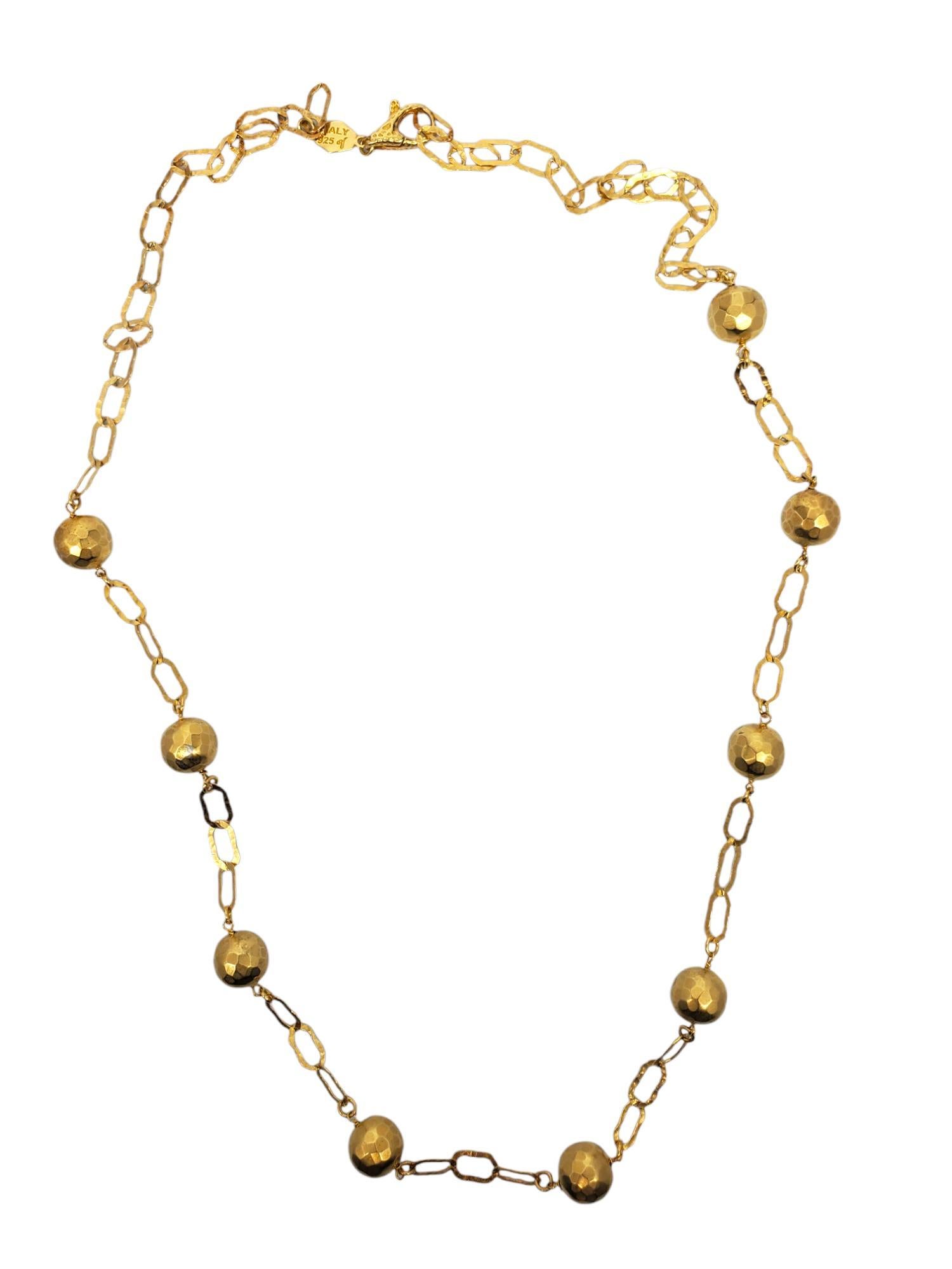 Etrusca - Collana in argento sterling con perline e catena a maglie dorate #21284 In condizioni buone in vendita a Washington Depot, CT