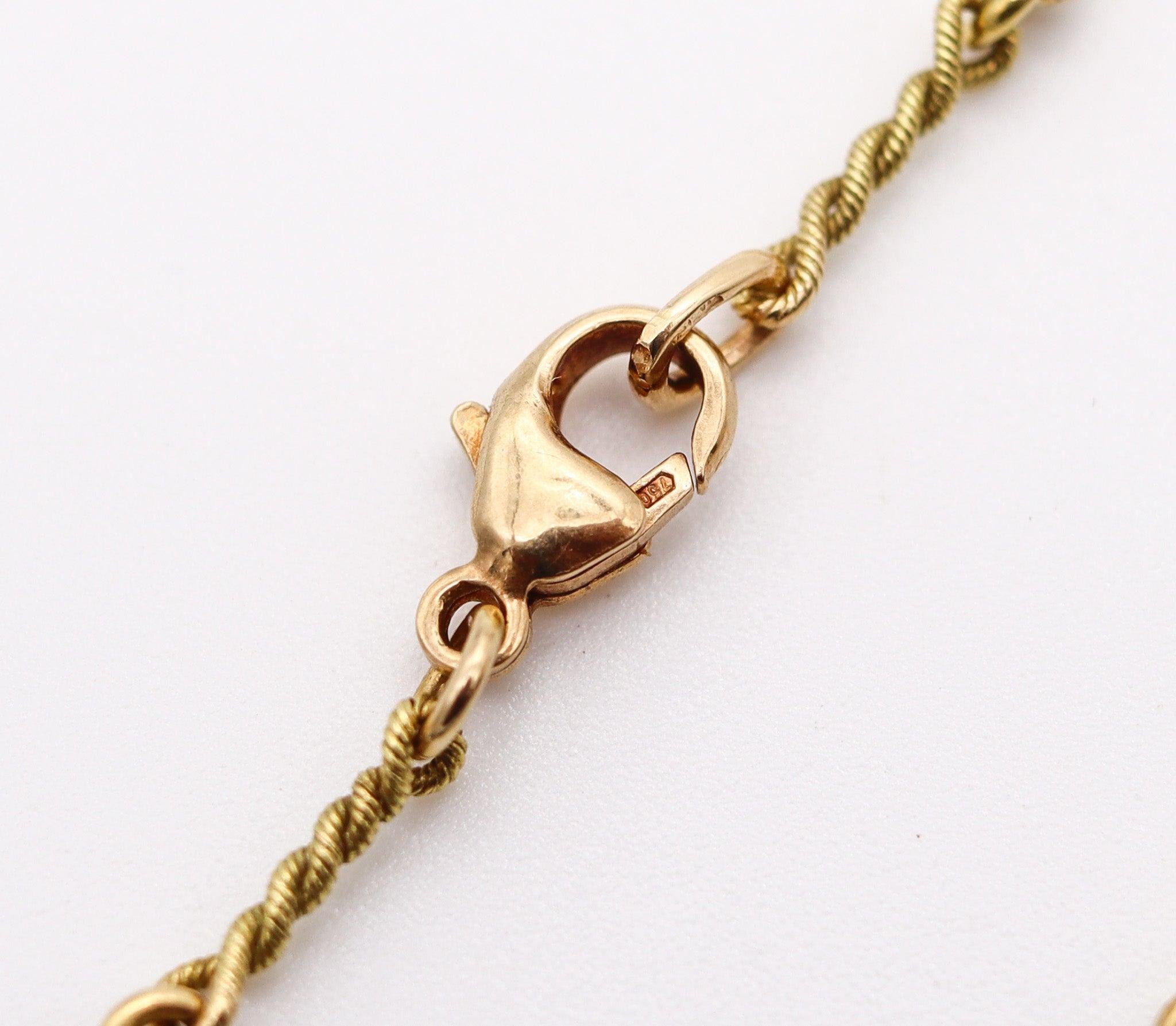 ETRUSCAN 1980 Chaîne à maillons torsadés de 16 pouces en or jaune massif 18Kt en vente 1