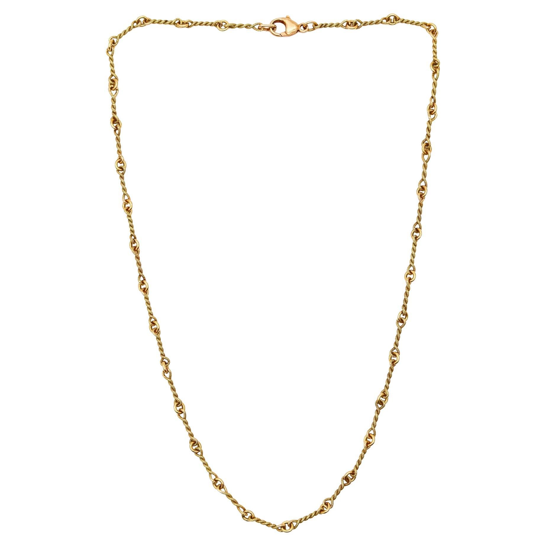 ETRUSCAN 1980 Chaîne à maillons torsadés de 16 pouces en or jaune massif 18Kt en vente