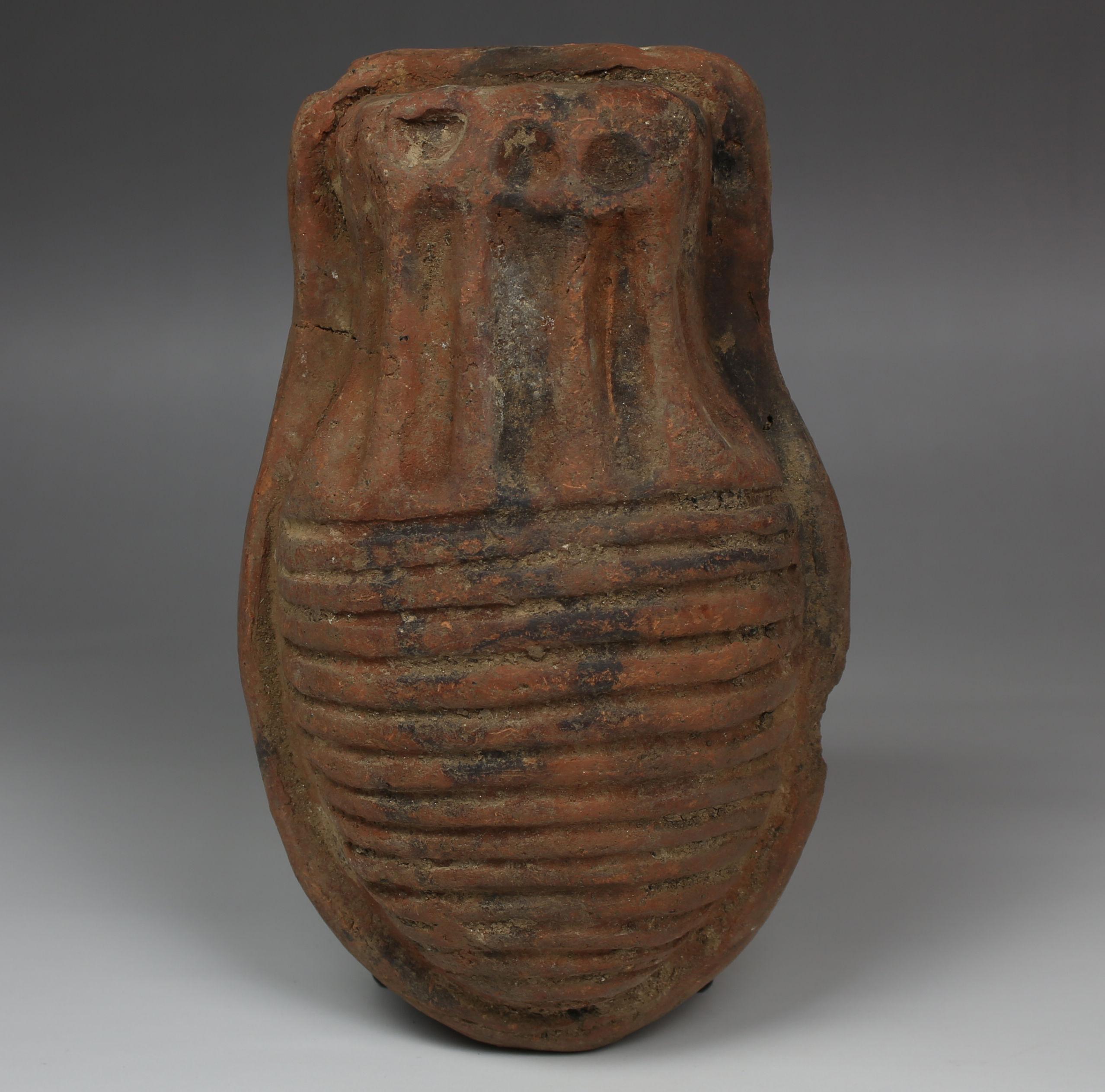 ITEM: Anatomical votive model of an uterus
MATERIAL: Terracotta
CULTURE: Etruscan
PERIOD: 5th – 4th Century B.C
DIMENSIONS: 166 mm x 100 mm
CONDITION: Good condition
PROVENANCE: Ex Spanish private collection

Comes with Certificate of Authenticity